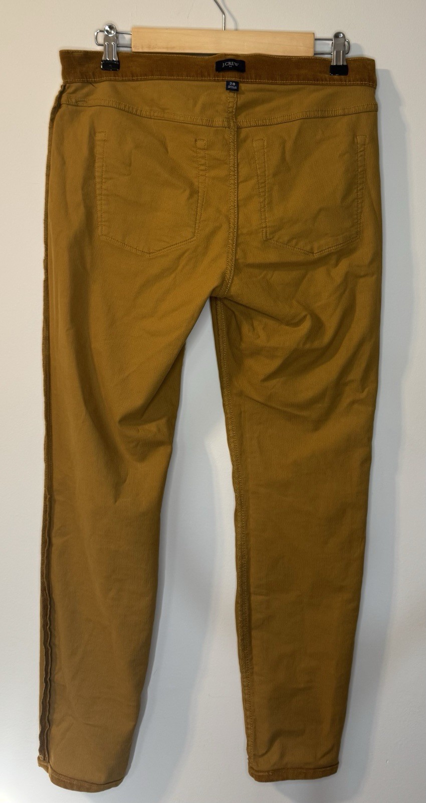 J.Crew Factory Womens 28 Corduroy Pants Mustard Brown Mid Rise Skinny BK381