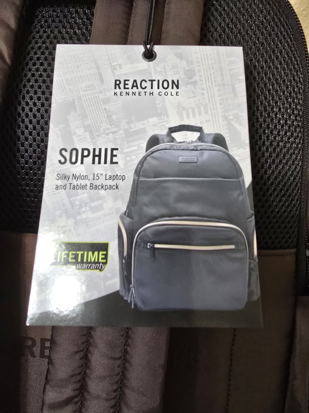 Kenneth Cole Reaction “Sophie”size M Backpack Chocolate Brown, 15″Laptop Sleeve
