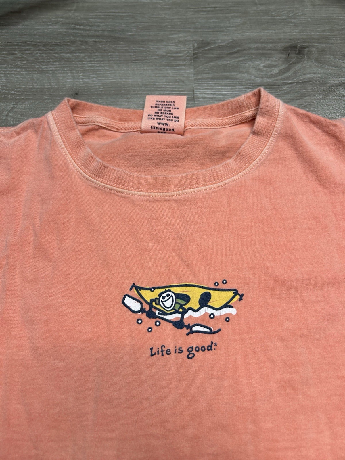 Life Is Good Women’s Large Kayak Graphic T Shirt Long Sleeve