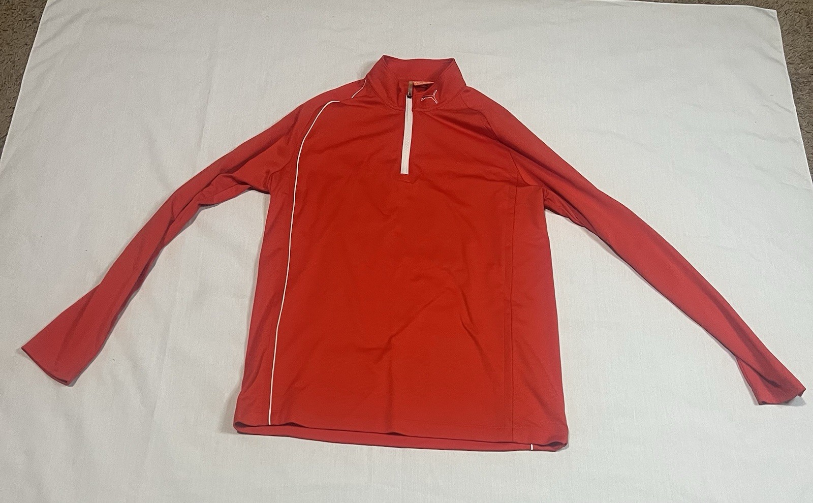 Puma 1/4 Zip Pullover Mens S Red Cobra Golf USP Dry Stretch Wicking Performance