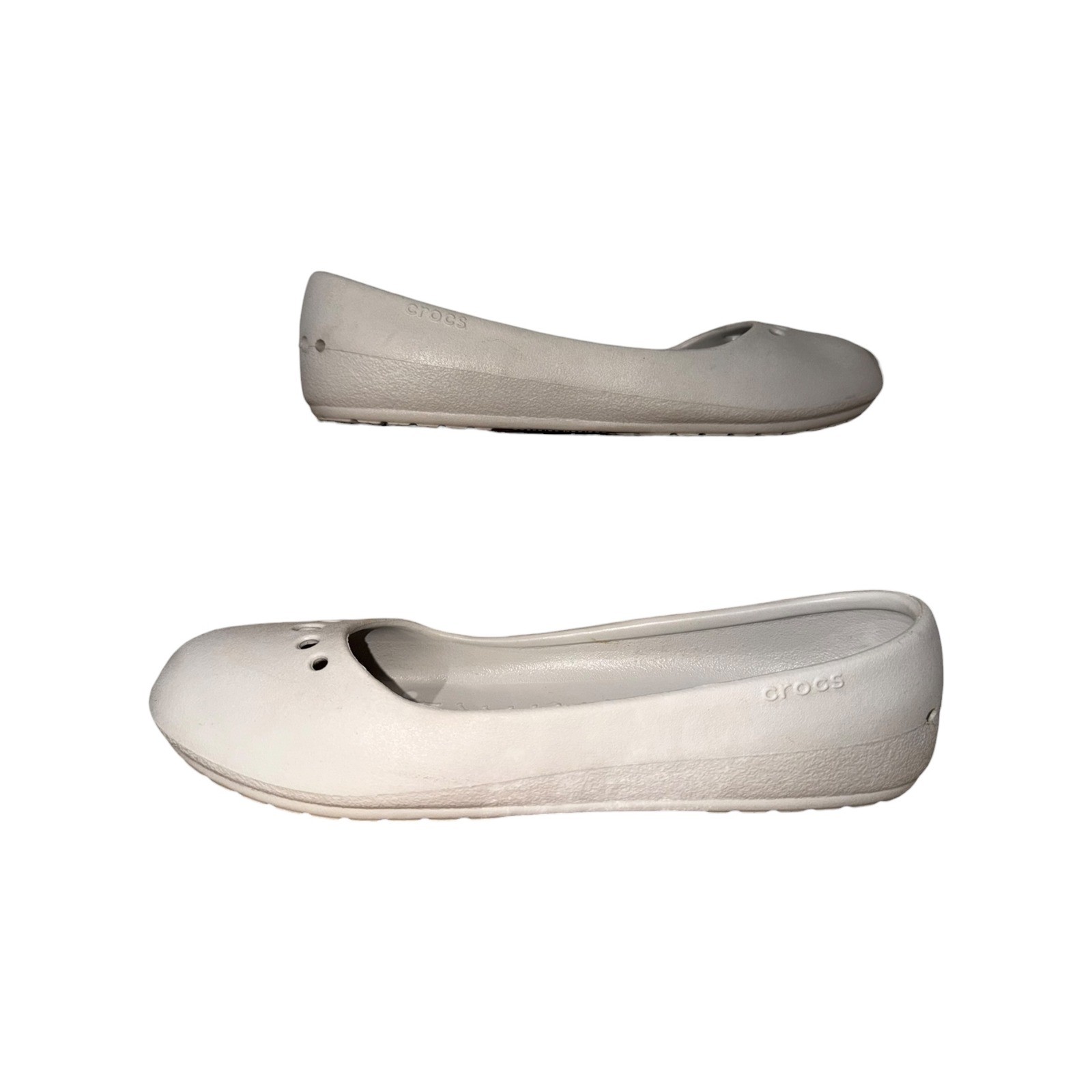 Crocs Kadee Ballet Flats Bone Off White Slip On Comfort Shoes Women’s 10