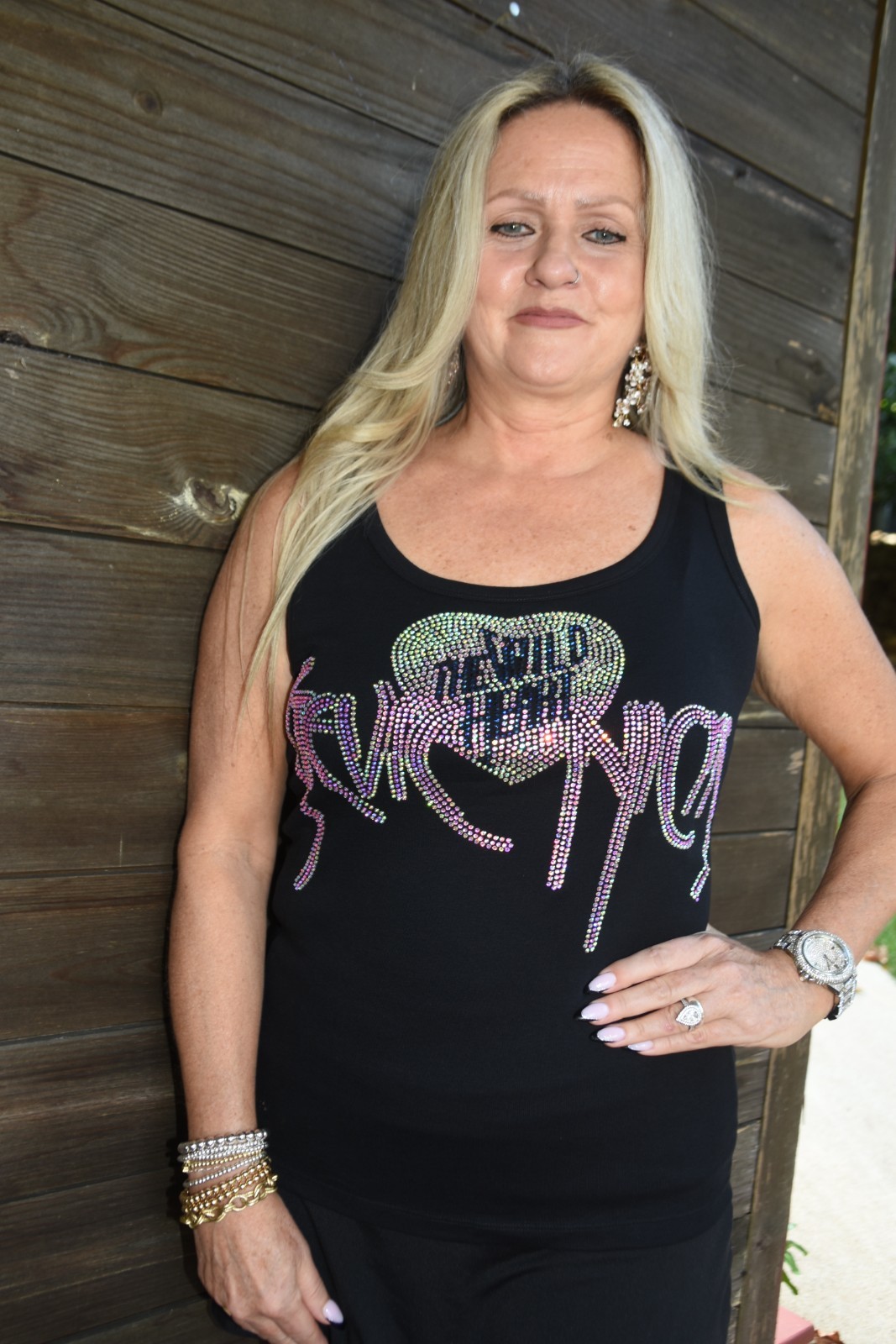 Styx rhinestone bling shirt or tank XS S M L XL XXL 1X 2X 3X 4X 5X
