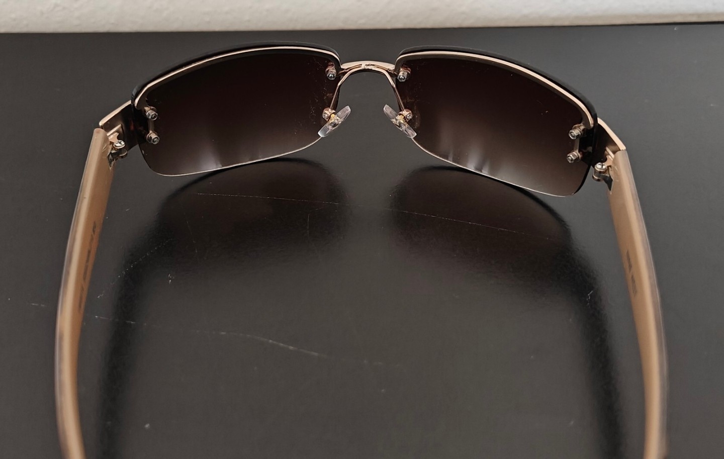 Nine West EW0816 Rimless Sunglasses Brown Gradient Lens Tortoise 120mm