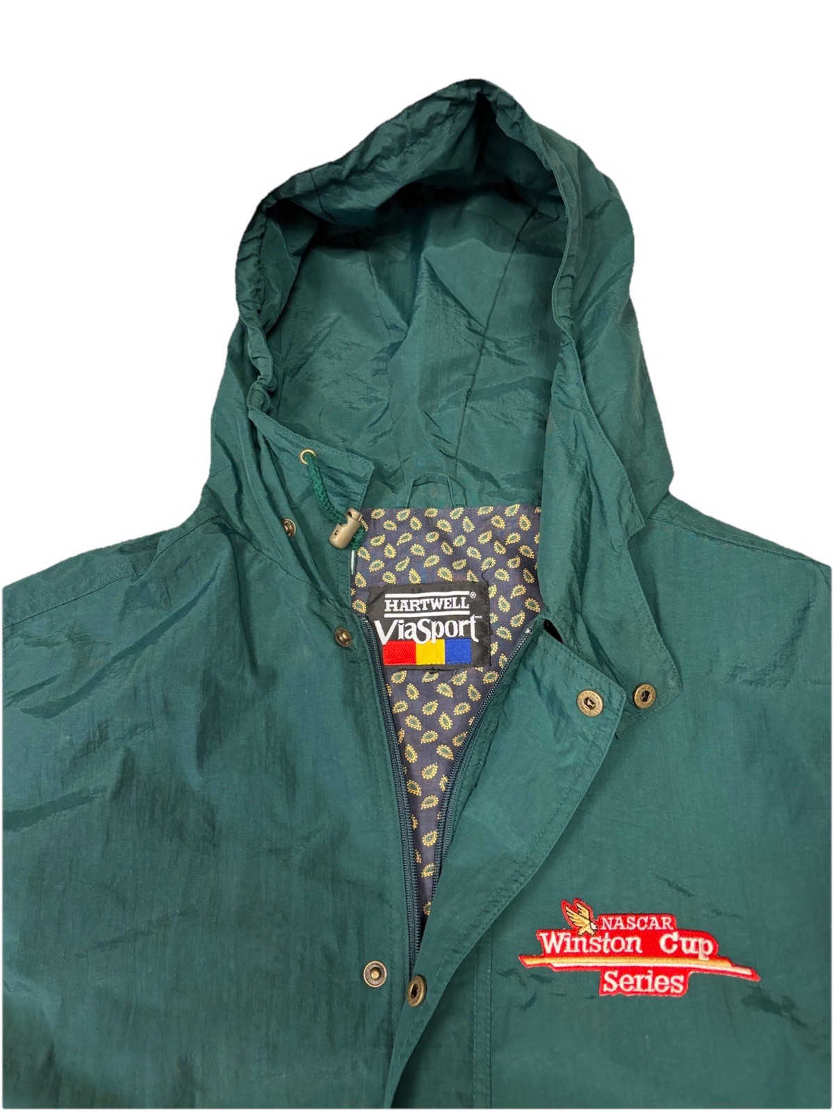 Nascar Winston Cup Series Hartwell Via Sport Zip / Button Up Jacket Green