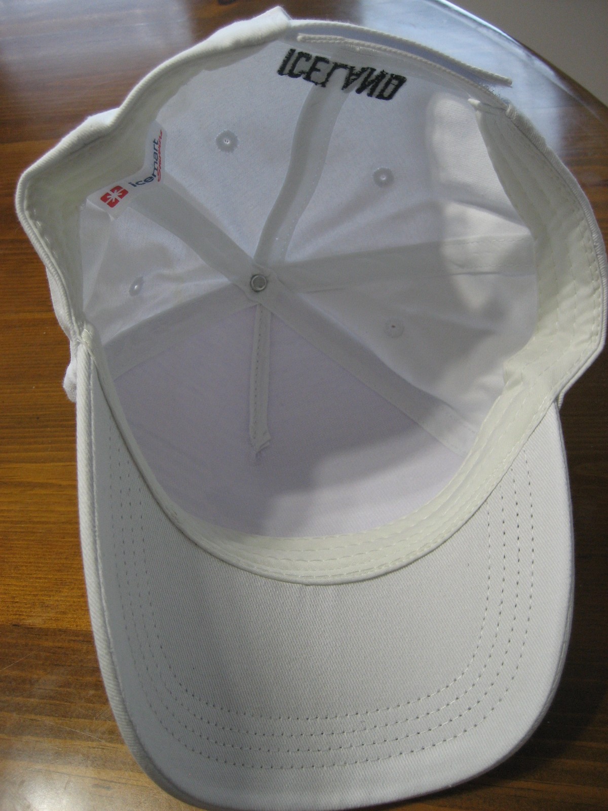Iceland Souvenir Baseball Hat Cap White w/Map & City List NEW Icemart Adjustable
