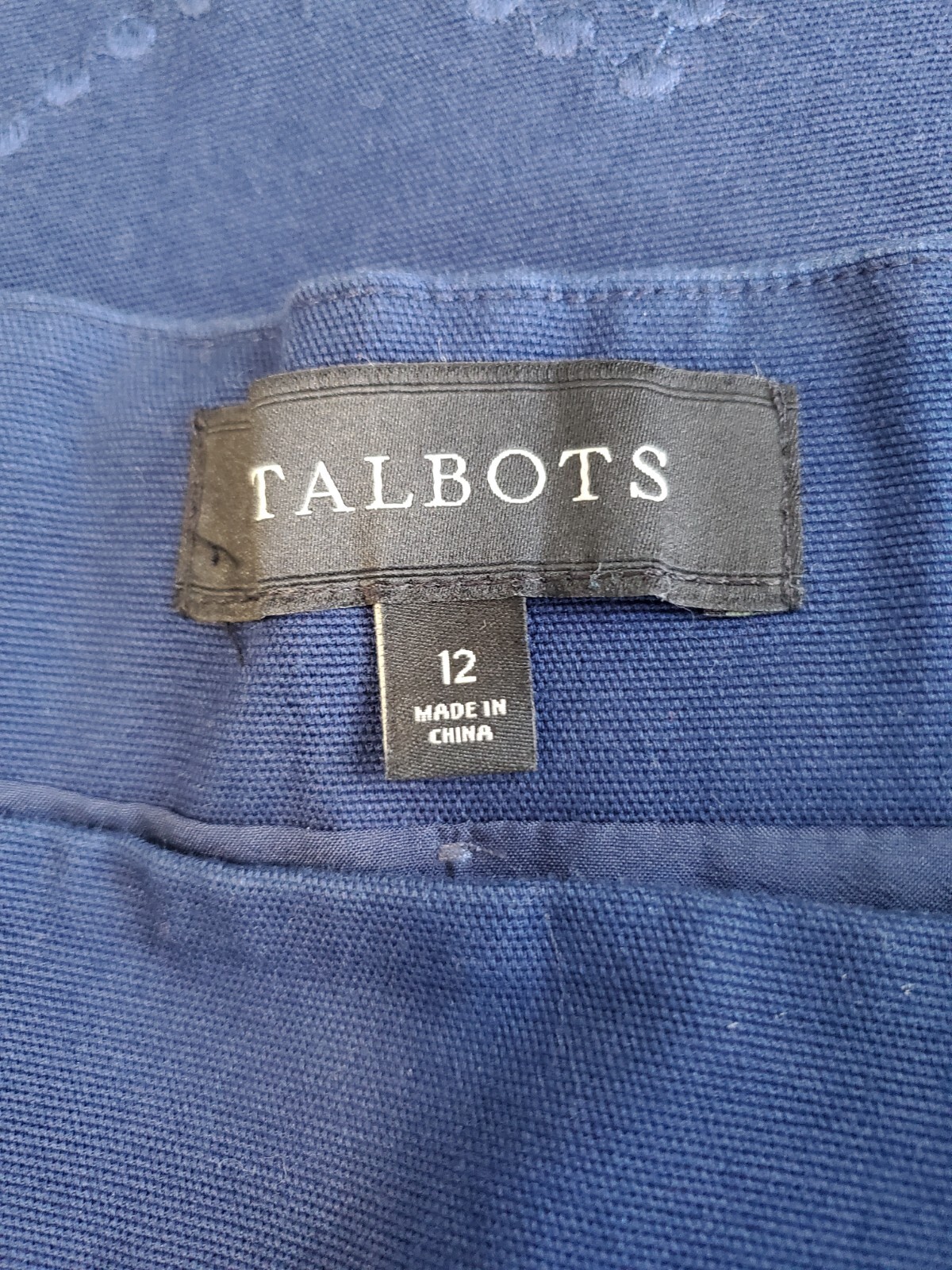 Talbots Cotton Blend Lined Embroidered Scalloped Hem Pencil Skirt Stretch Sz 12