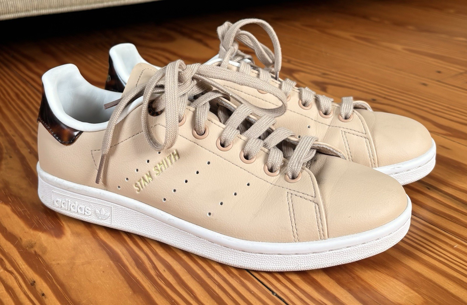 Women’s Adidas Stan Smith Pale Nude Tortoise Shell Shoes sz US 6.5 EU 38 GY5910