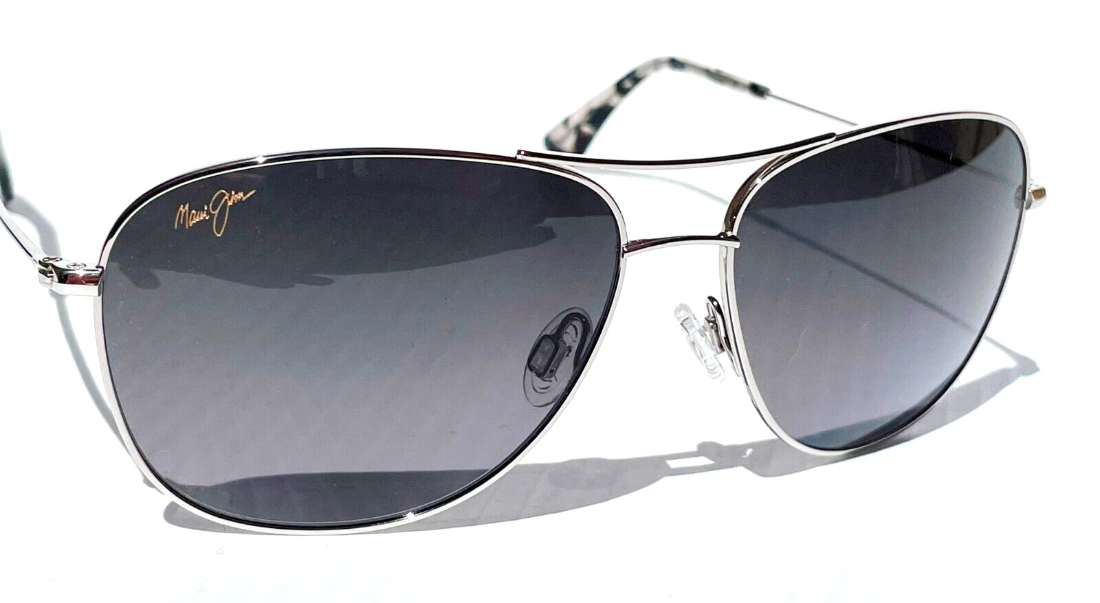 NEW Maui Jim CLIFF HOUSE Silver POLARIZED Grey Lens Sunglass GS247-17