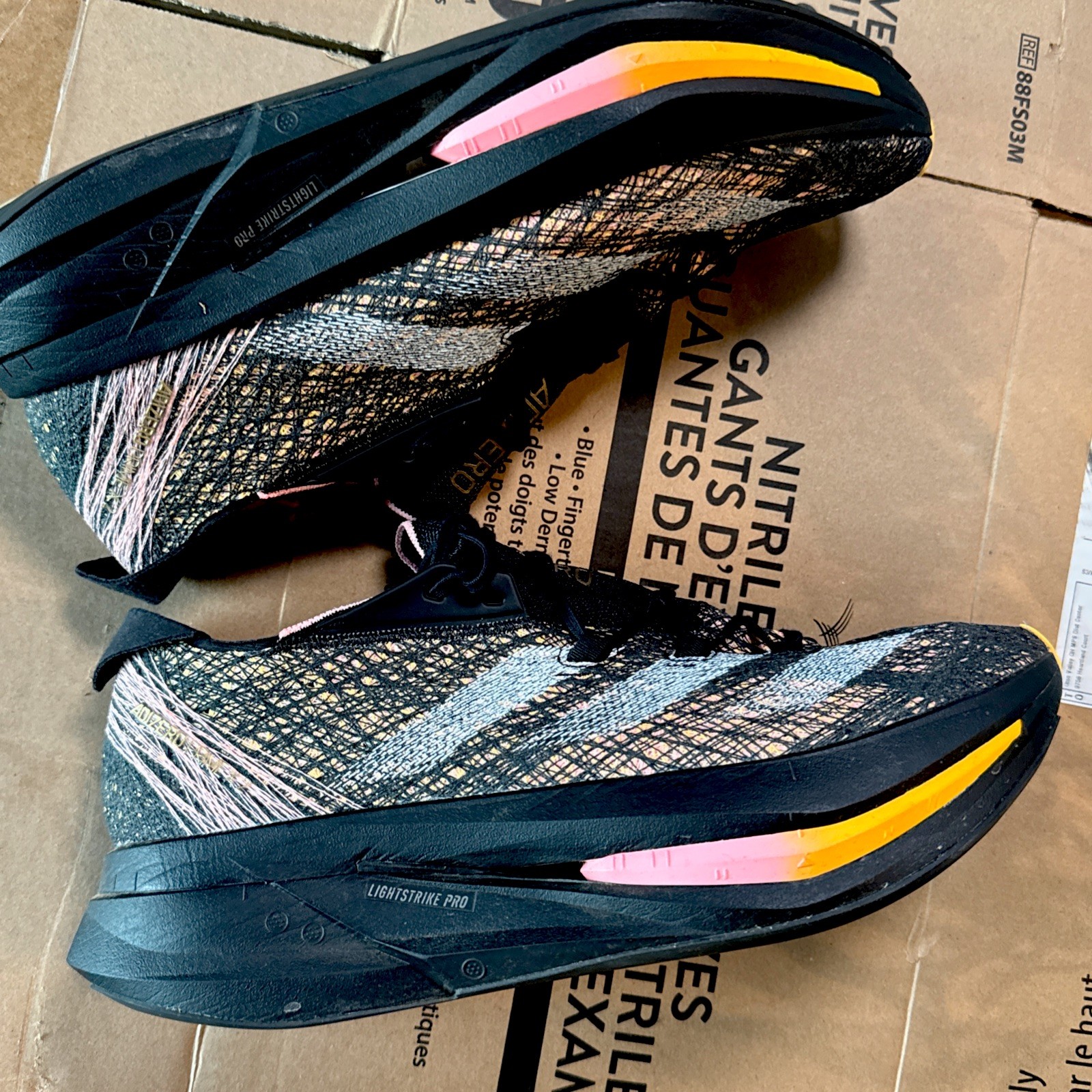 Adidas Adizero Prime X 2 Strung Running Black Pink Orange ID0267 Men’s Size 13