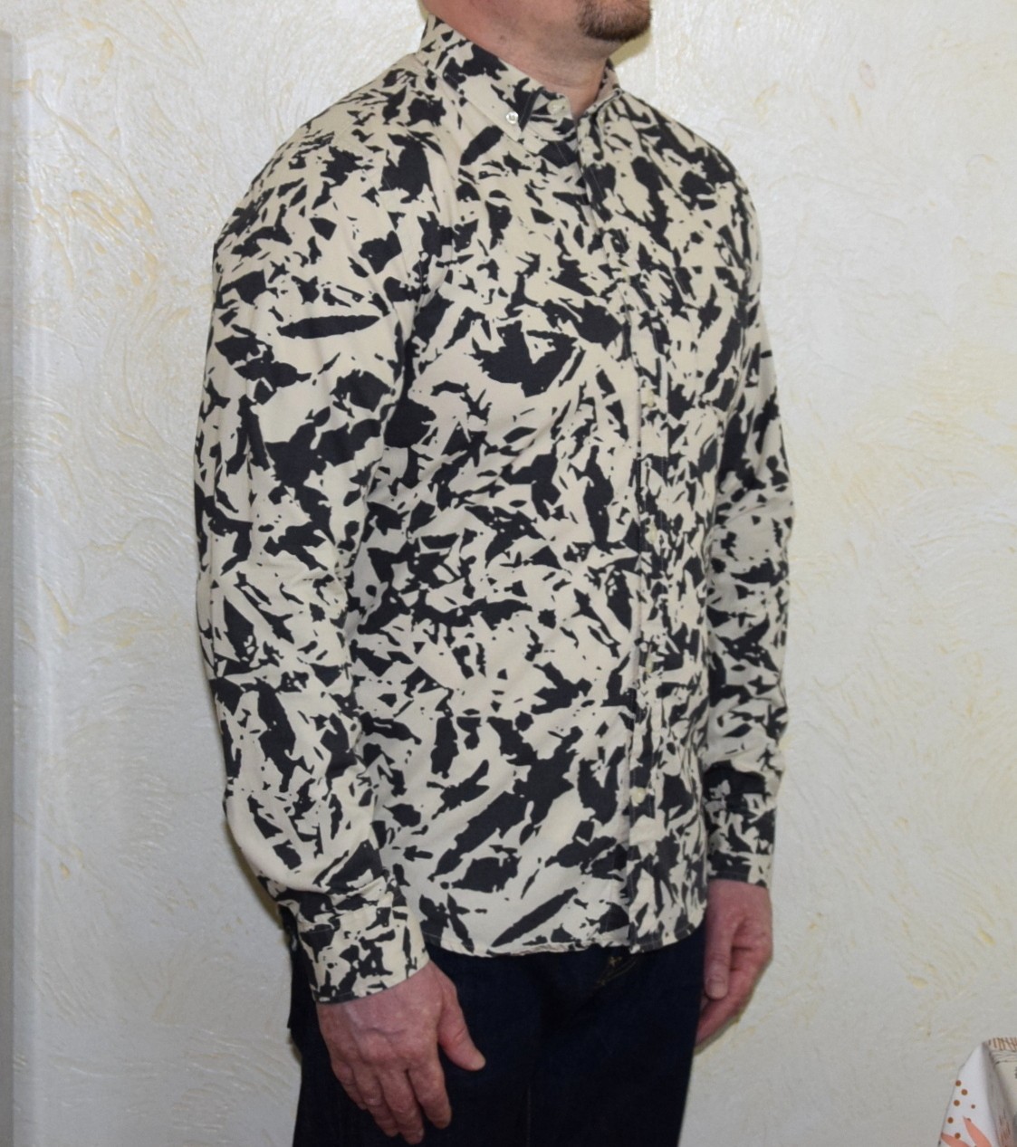 NORSE PROJECTS ANTON BROKEN LEAF LONG SLEEVE SHIRT SIZE M / Slim P2P 21″ MINT