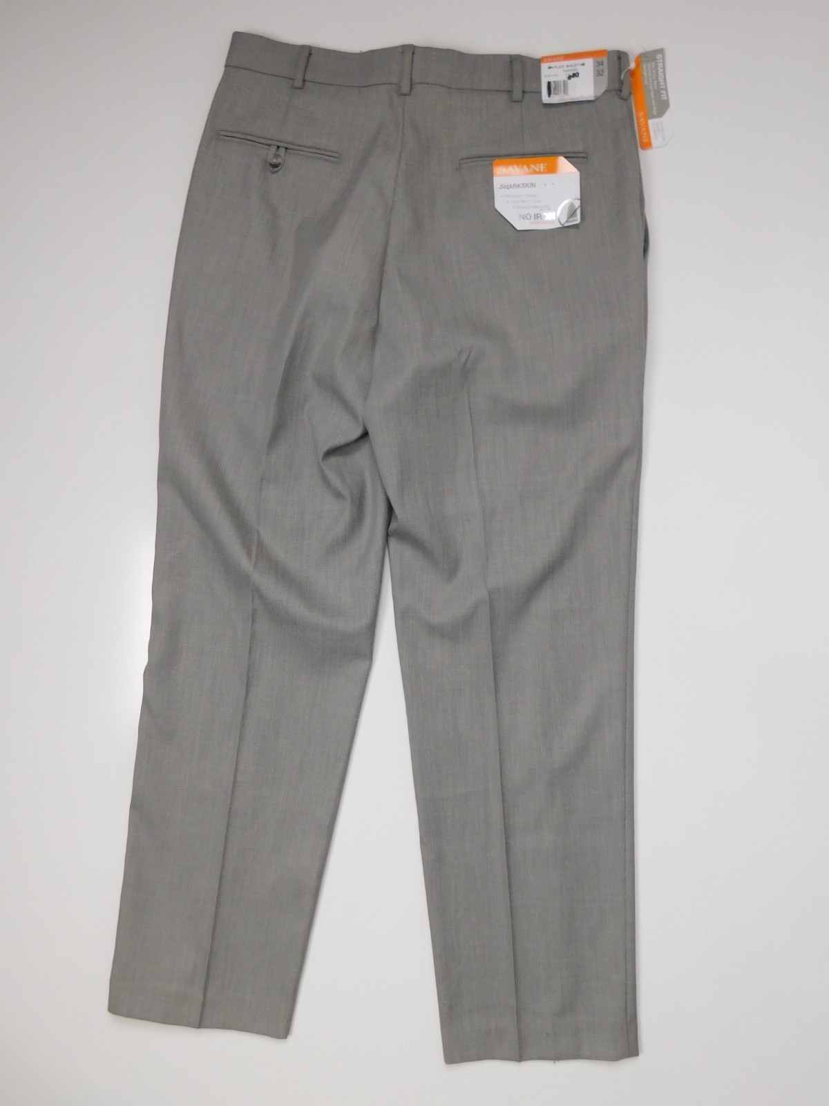 Savane Mens Designer Lightweight Sharkskin Gray Dress Pants 34 x 32 NEW $68