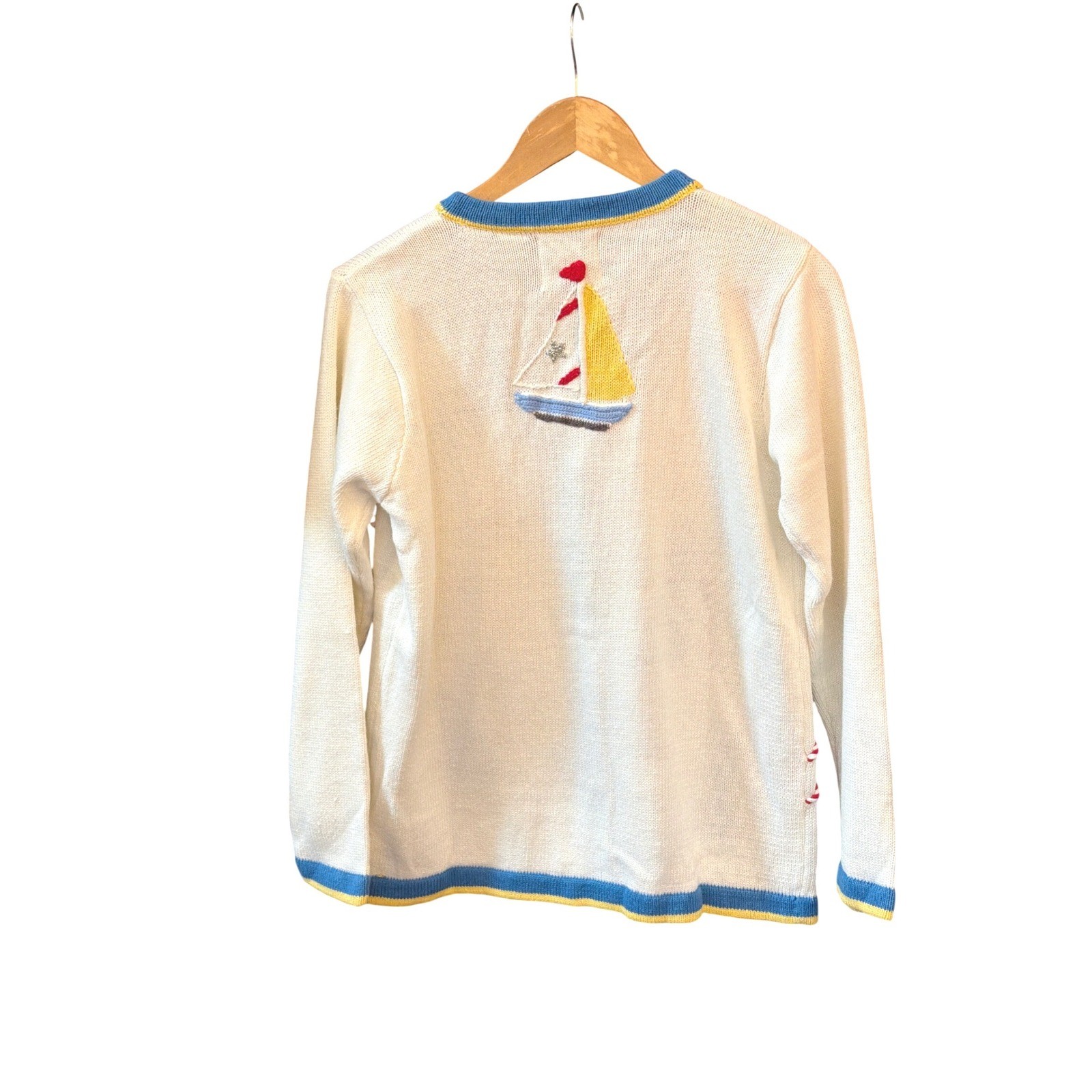 90s Storybook Knits Cardigan Nautical Coastal Grandmacore Nautical Yacht Kitschy