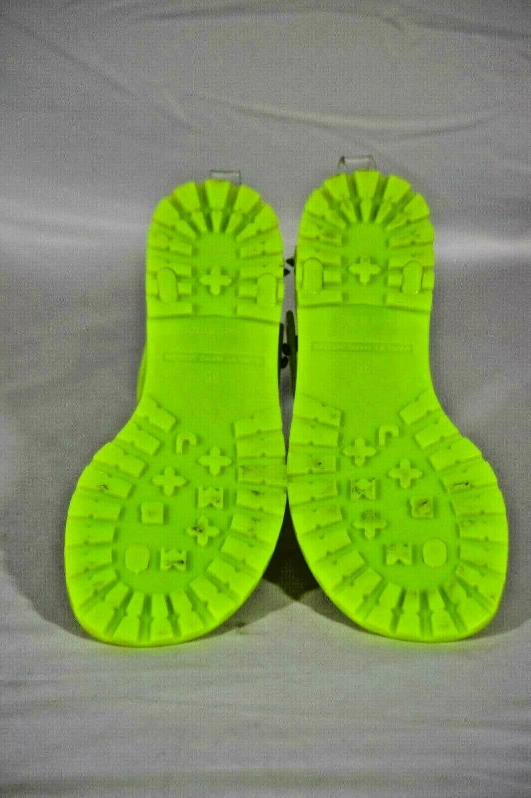 Marc Fisher Womens Silver Studded Polycarbon Neon Green Flat Sandal Size 35