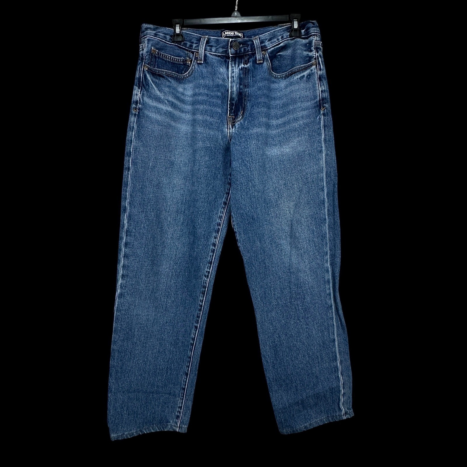 Lands End Square Rigger Mens Relaxed Fit Jeans Blue Denim 33×28 501601 F18