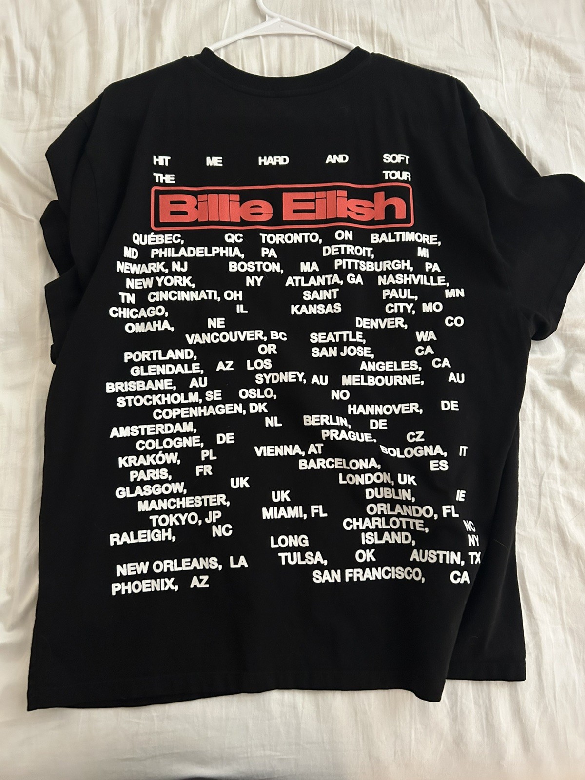 Billie Eilish Hit Me Hard And Soft Tour Shirt Official Concert Merch Size XLarge