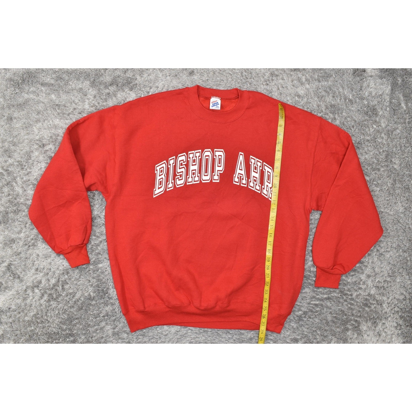 NEW Jerzees VTG Bishop AHR Red Pullover Sweatshirt Men Polyester Big 2X CrewNeck