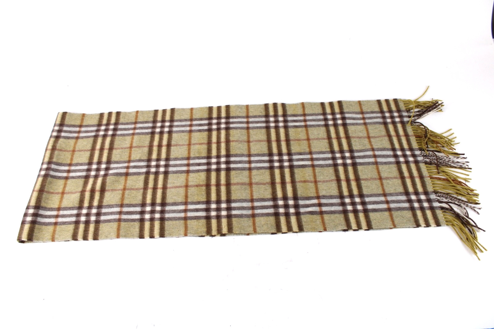 Burberry 100% Cashmere Nova Check Plaid Scarf 12.5 x 66 NWOB Made In England