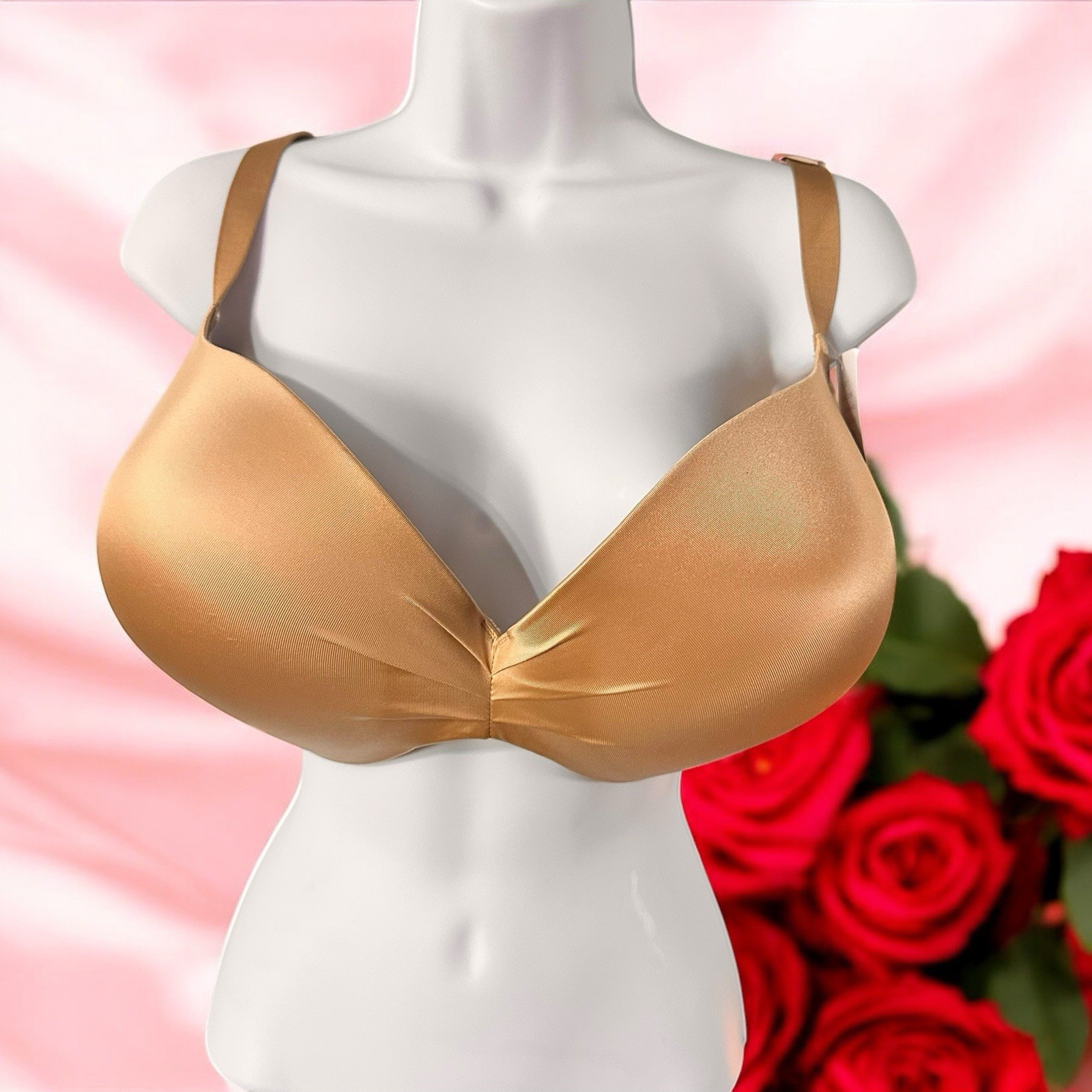 NEW Cacique Max Boost Plunge Bra 44DDD Nude/Beige New With Tags