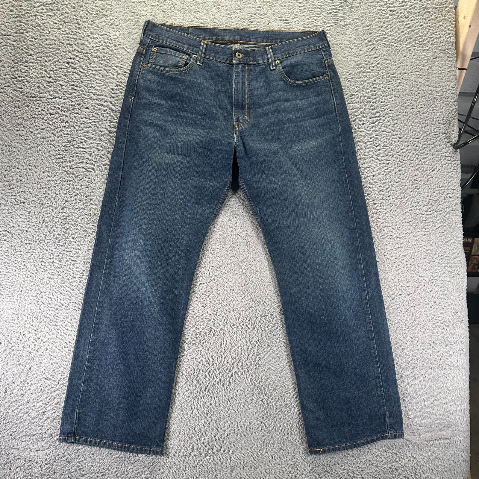 Levi’s 569 Jeans Mens 36X32 Blue Cotton Denim Straight Faded Workwear Travel