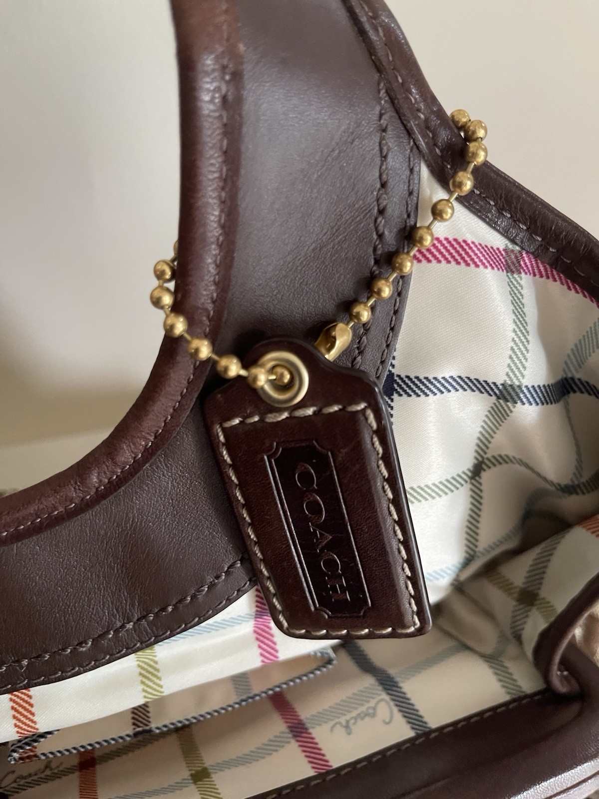 Vintage Coach Brown Signature Canvas Ergo Shoulder Bag