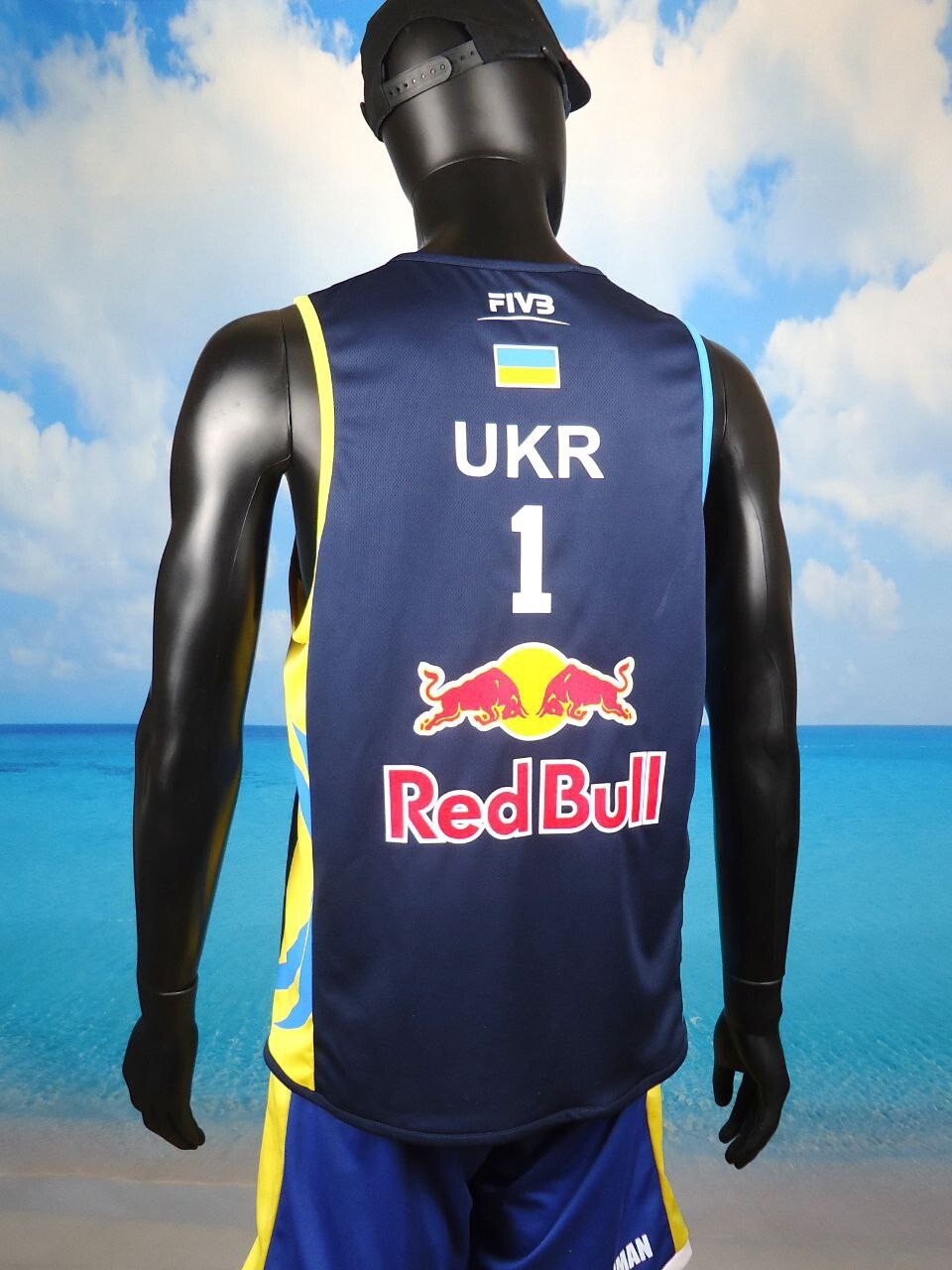 Beach Volleyball Jersey UKRAINE #1 Navy Size S, M, L, XL, 2XL New