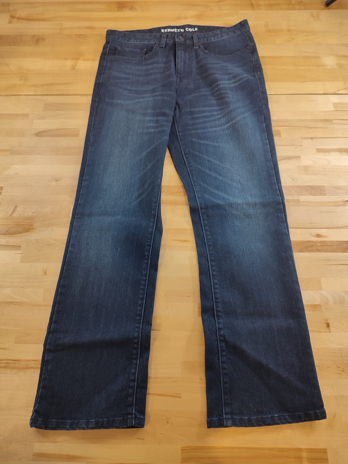 Men’s Kenneth Cole Indigo Wash Straight Stretch 5 Pocket Jeans 30Wx29L