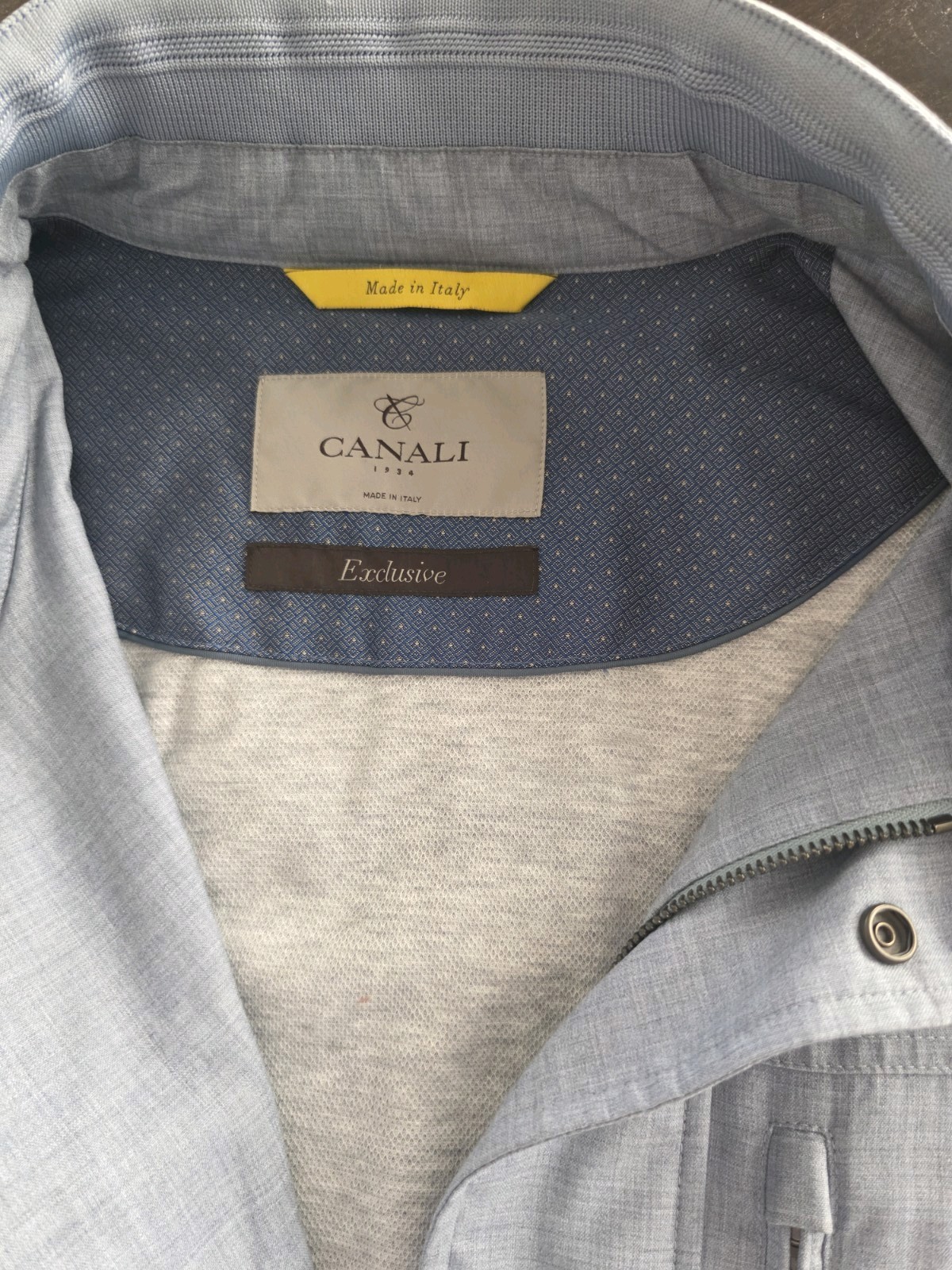 Canali Exclusive Mens Size 58 EU Light Blue Cashmere Lightweight Coat Jacket