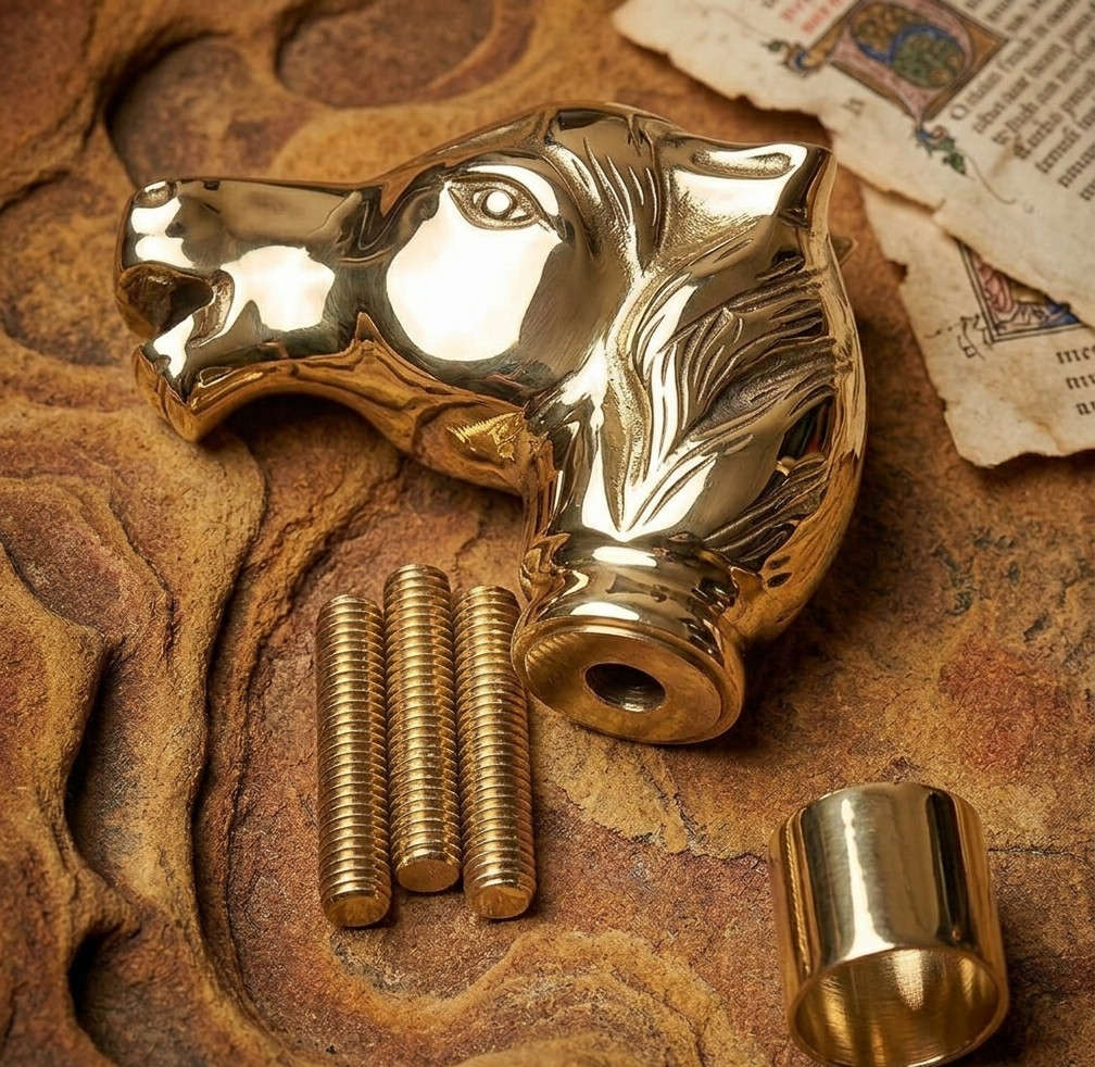 Brass Polish Horse Head Solid Handle Victorian Style Only Head Handle