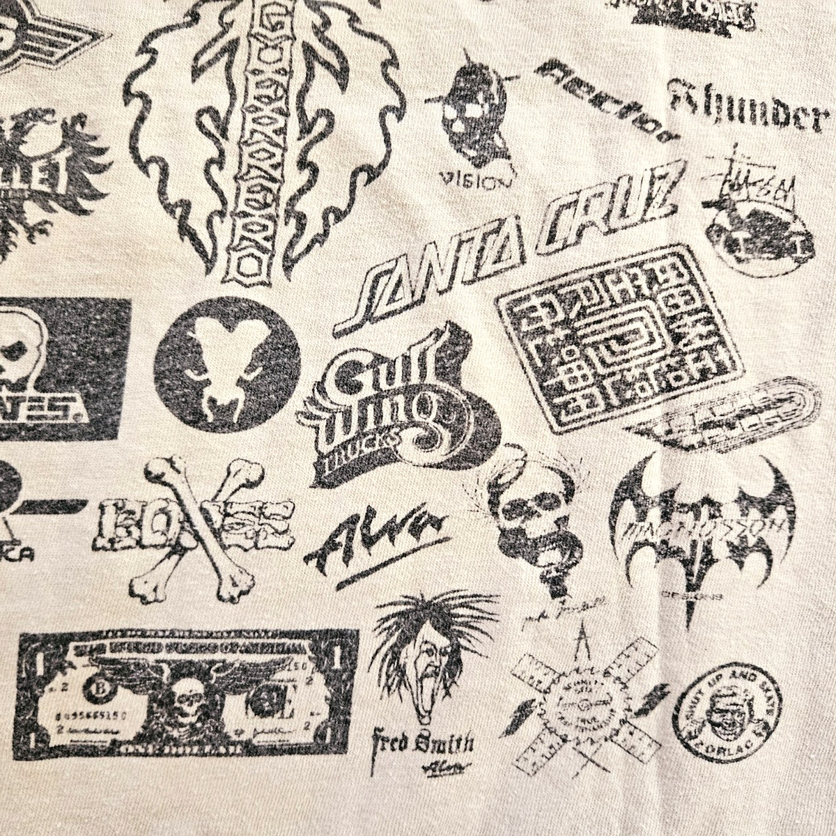 Rare Vintage 80s Skate And Destroy T Shirt Large Single Stitch Vision Hawk Bones