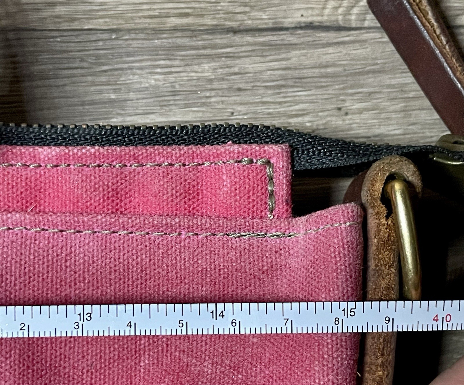 North End Bag Co The 76th St Tote Pink waxed canvas Leather accented