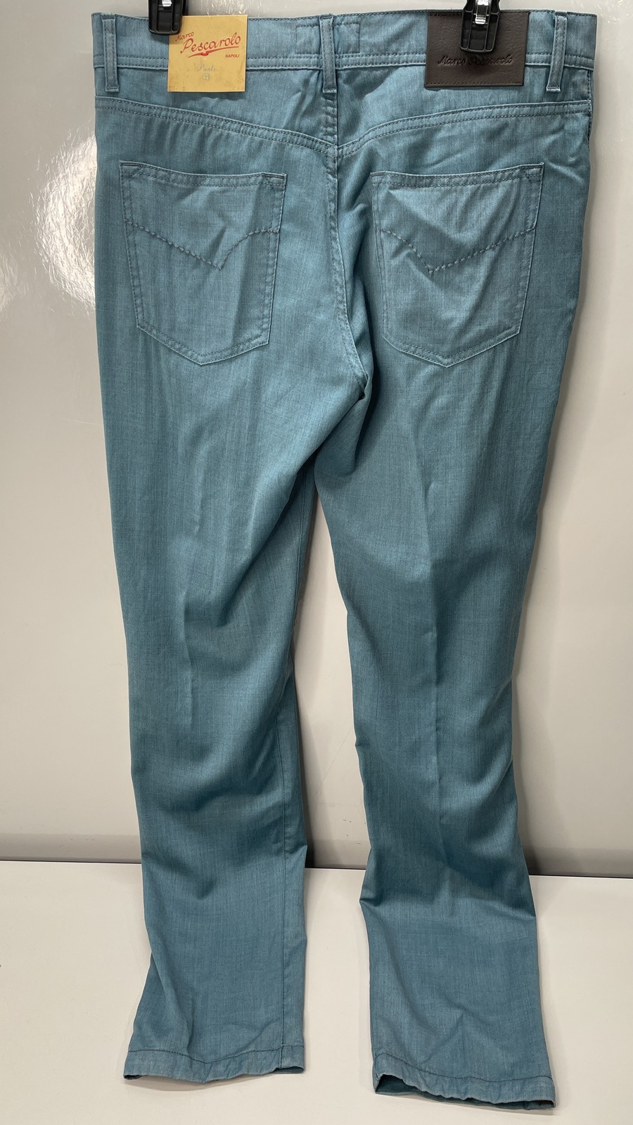 Marco Pescarolo Mens Pants Turquoise Blue Size US 36/ IT 52 Wool 5 Pocket