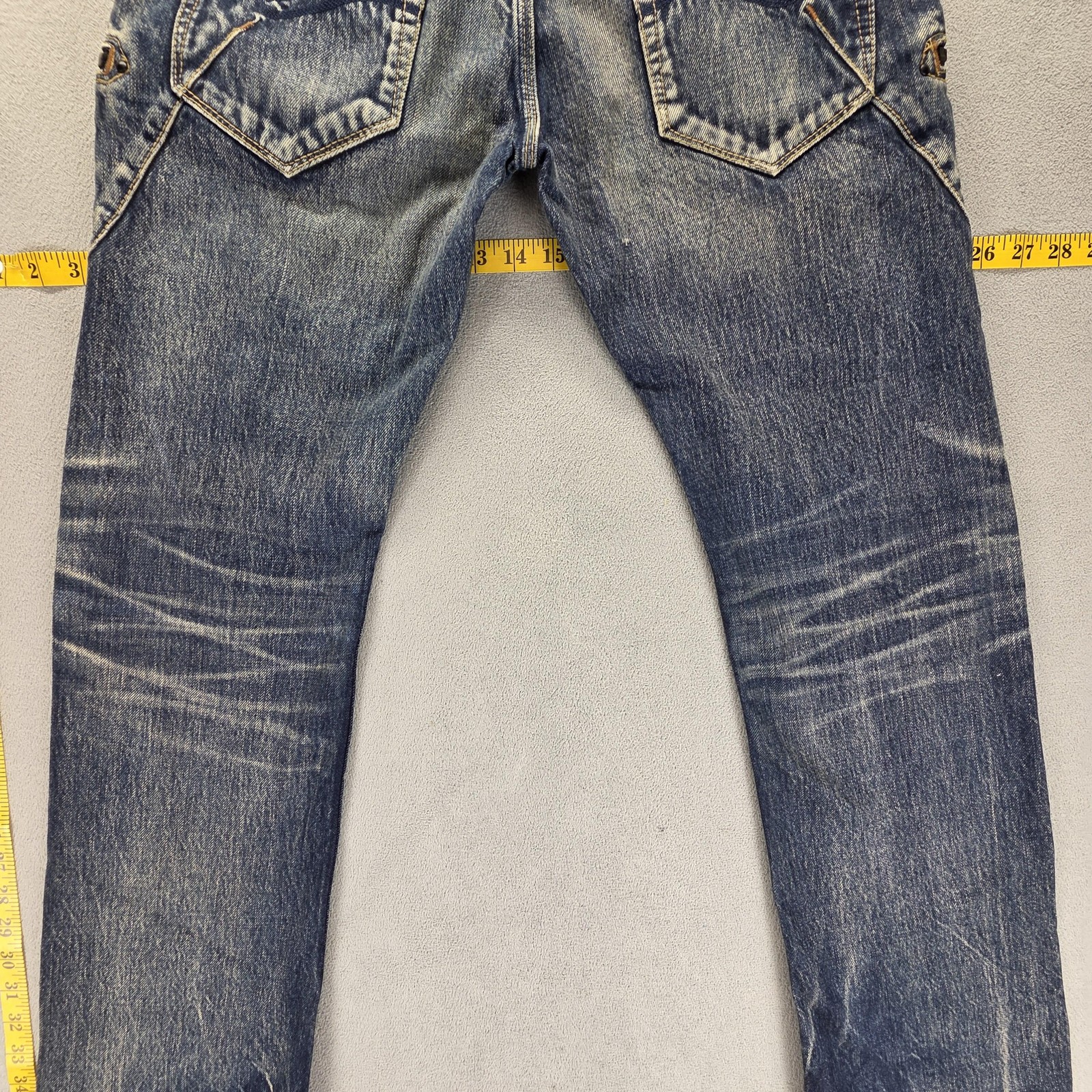 Japanese Selvedge Jeans Honeycomb Whiskers Stacking Fades Low Rise Fits 29×32