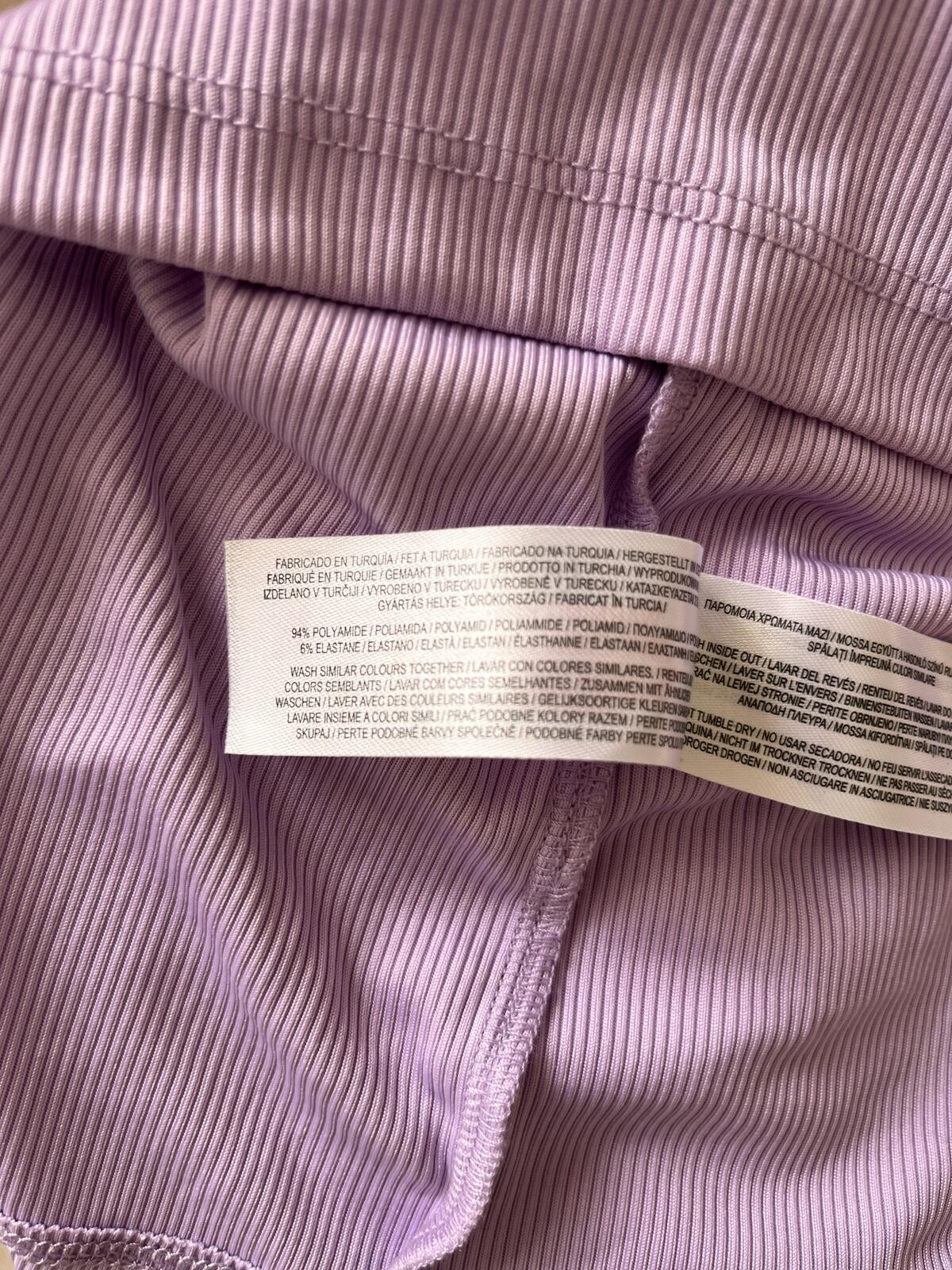 Primark Lilac Ribbed High Neck Sleeveless Top – Size UK 12-14