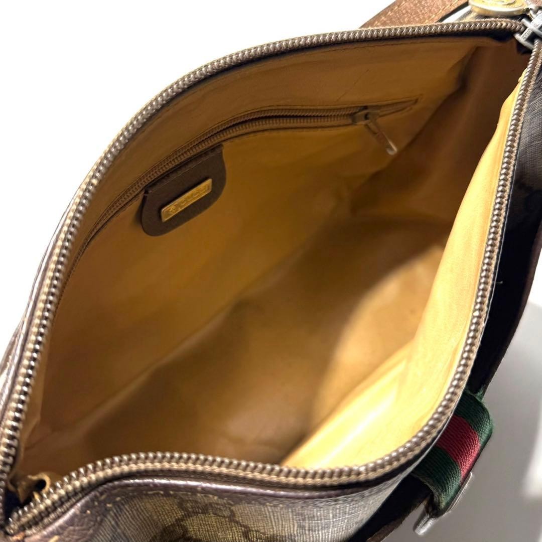 GUCCI Shoulder Bag GG Supreme Web Sherry Line Interlocking G W9.1xH7.7″
