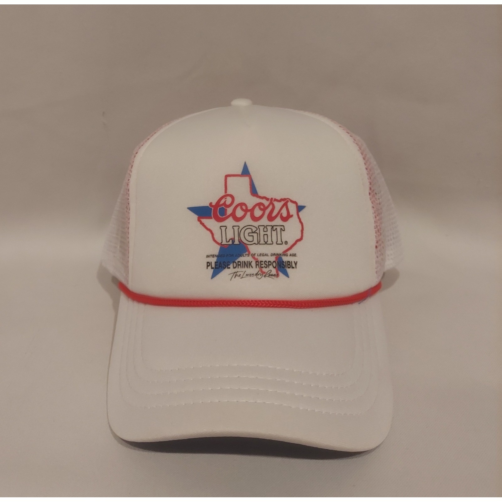 The Laundry Room Coors Light Texas Thrift Trucker Retro White Mesh Hat Cap NWOT