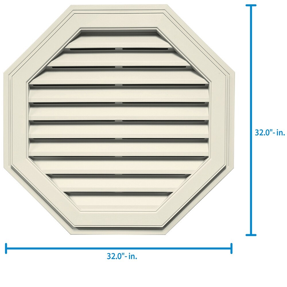 Builders Edge 16-in x 20-in Linen Octagon Vinyl Gable Louver Vent|5634
