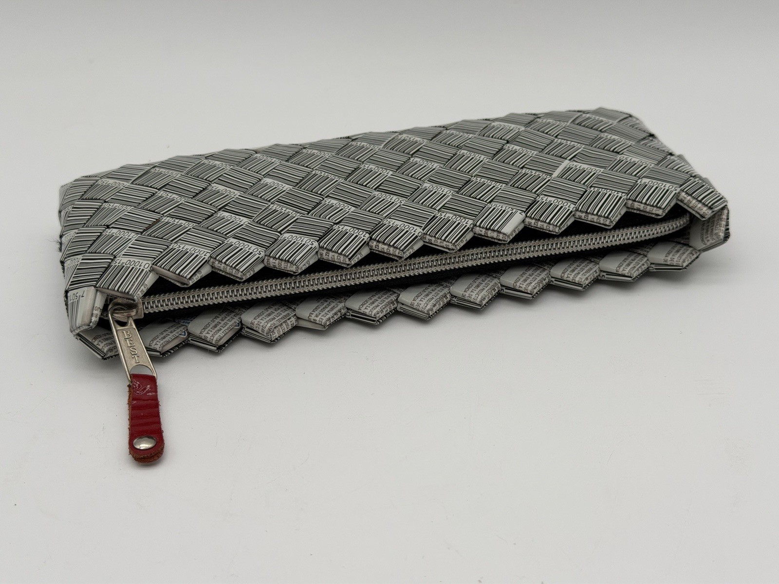 Nahui Ollin Barcode Candy Wrapper Clutch Bag