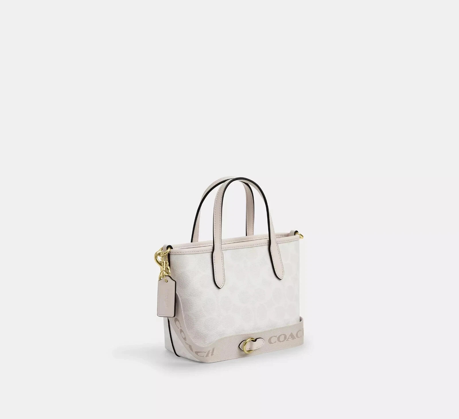 Coach City Mini Tote Bag Crossbody Signature Canvas White/Chalk NWT CW032