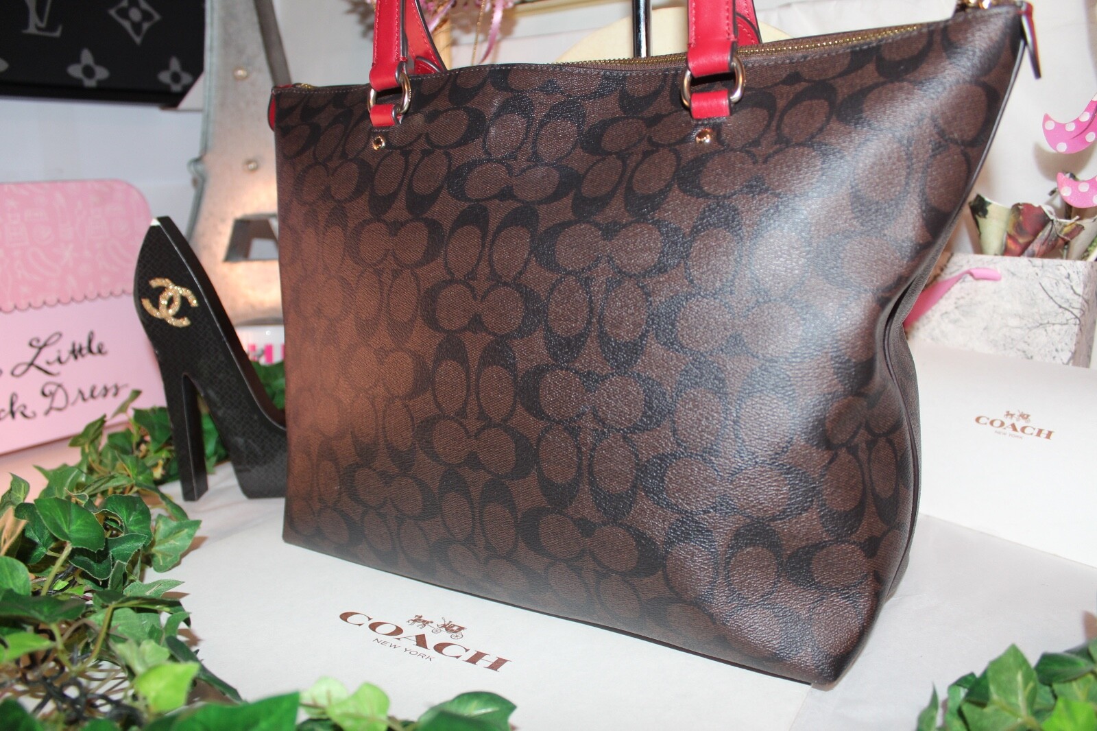 COUTURE COACH LARGE CC MONOGRAM TOTE BAG!