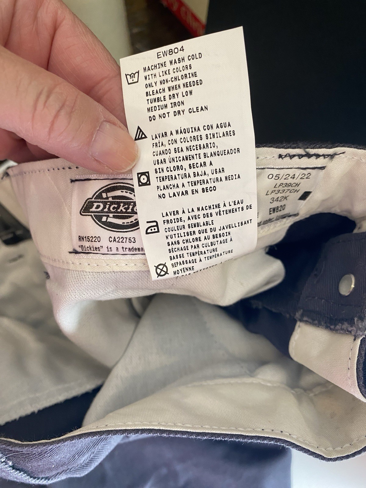 Dickies Men’s Gray Cargo Work Pants 36/34 Cotton Twill LP337CH