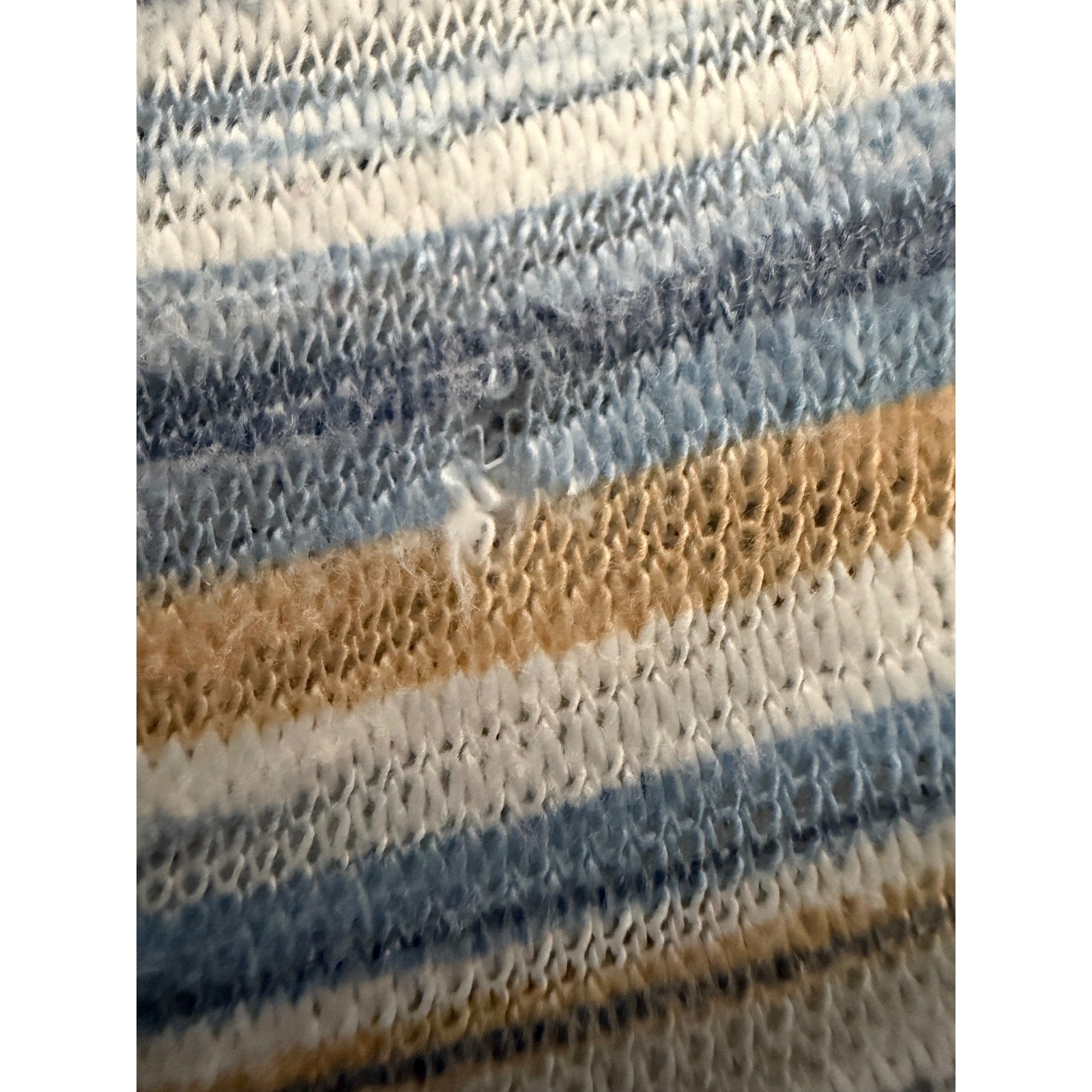 Studio Woman JP7 Blue Orange Striped Tassel Tie Neck Knit Top Plus Size 2X