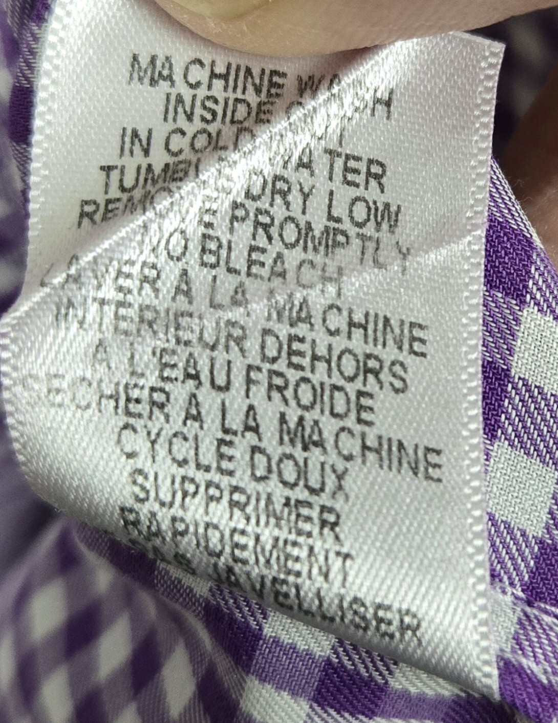 Frank & Eileen “Paul” Shirt Long Sleeve Cotton Casual Purple Gingham Mens Medium