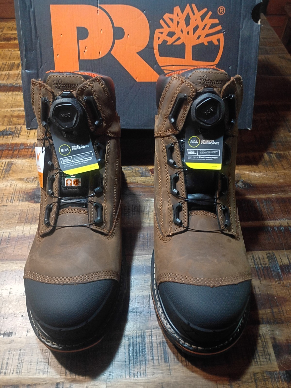 Mens Timberland Pro Boondock BOA Waterproof Composite Toe Brown Boot Sz 12 Wide