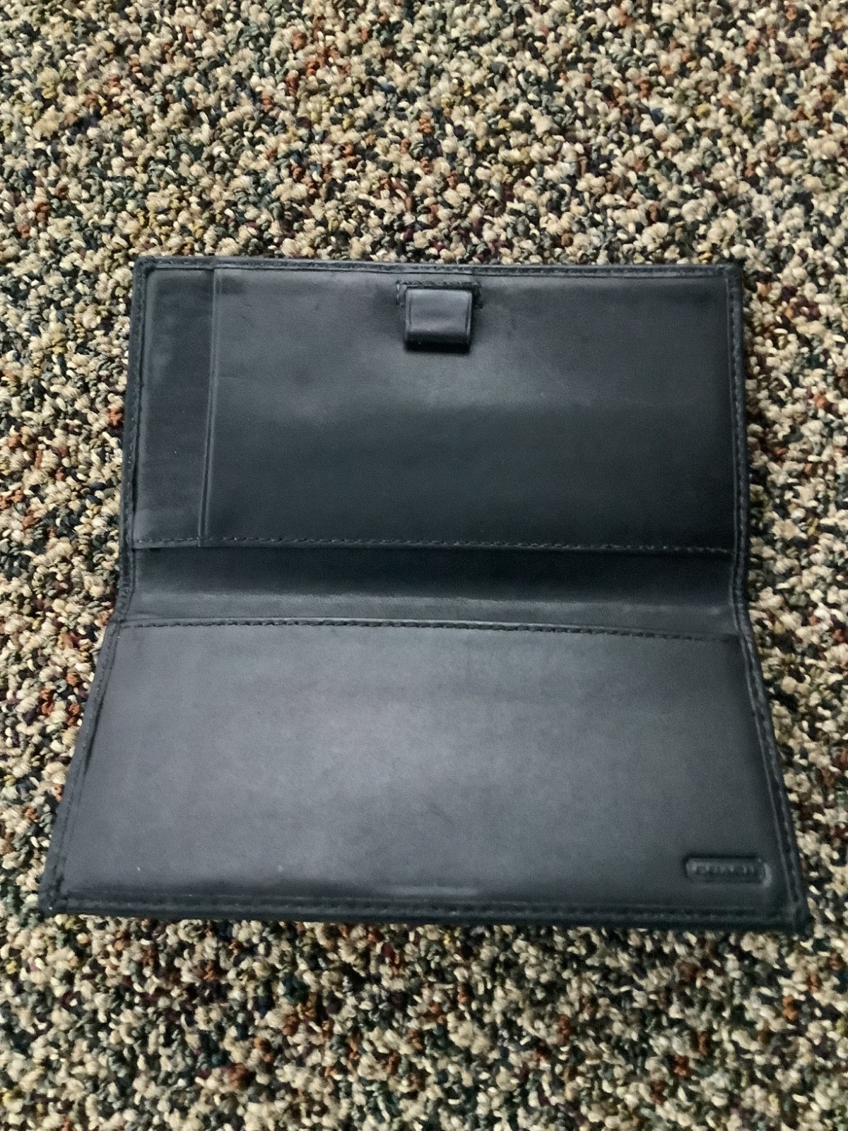 Coach Checkbook Cover Monogram Bifold Signature CC Canvas Black Leather