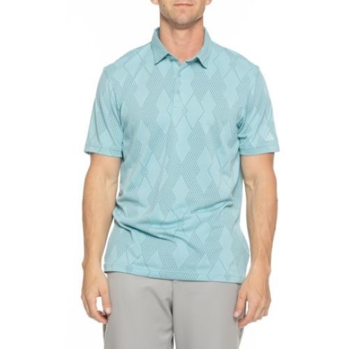 $70 Adidas Men’s Ultimate365 Textured Polo Shirt – Mint Iron – Medium – New Tags
