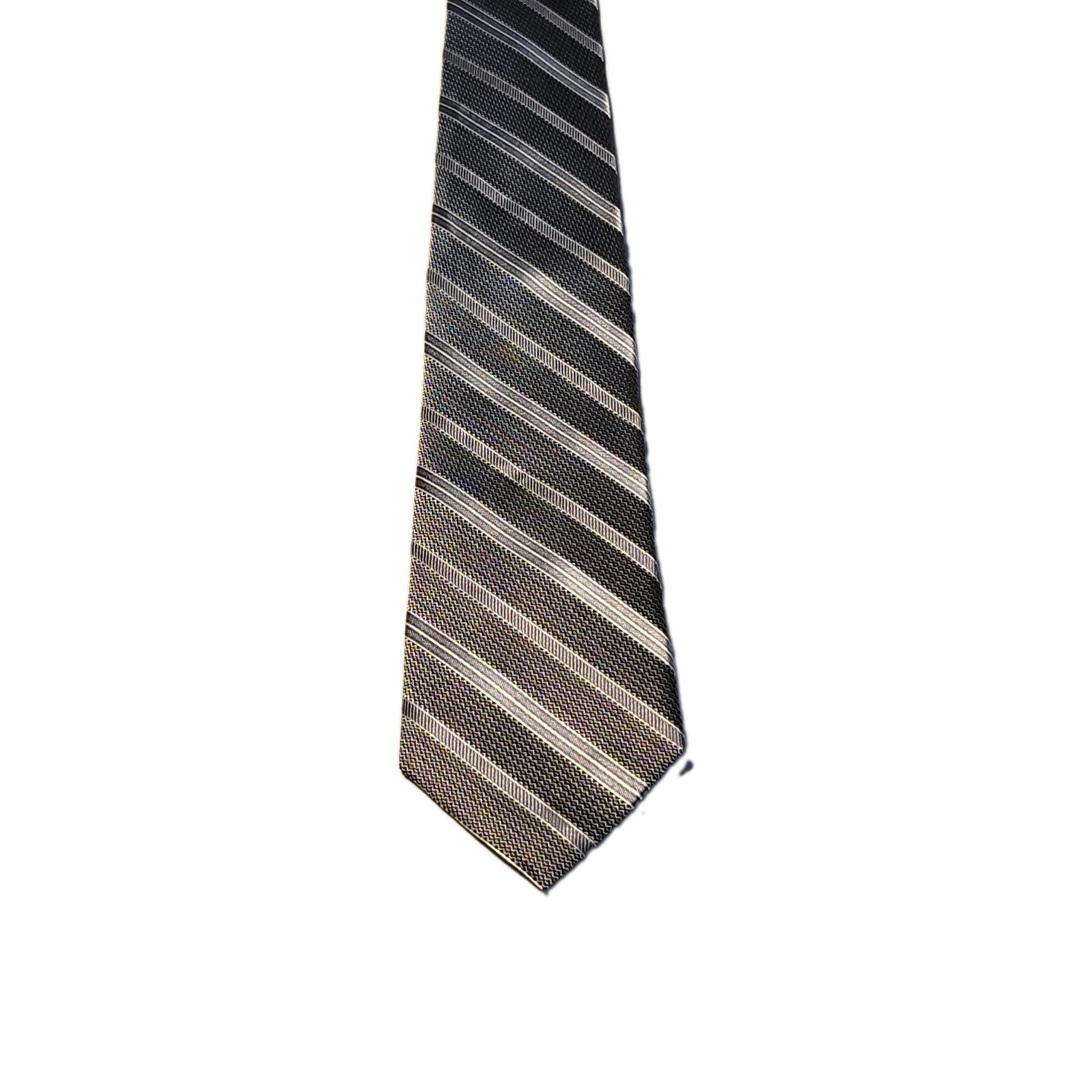 Jos. A. Bank Silver Woven Silk/Wool Syriped Pattern Mens Tie W 3.5 L 59.5/8