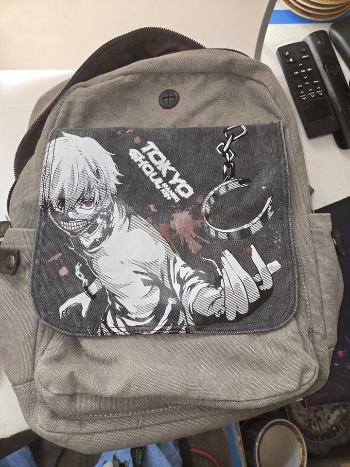 Tokyo Ghoul Kaneki Ken Canvas Backpack Student Black Schoolbag