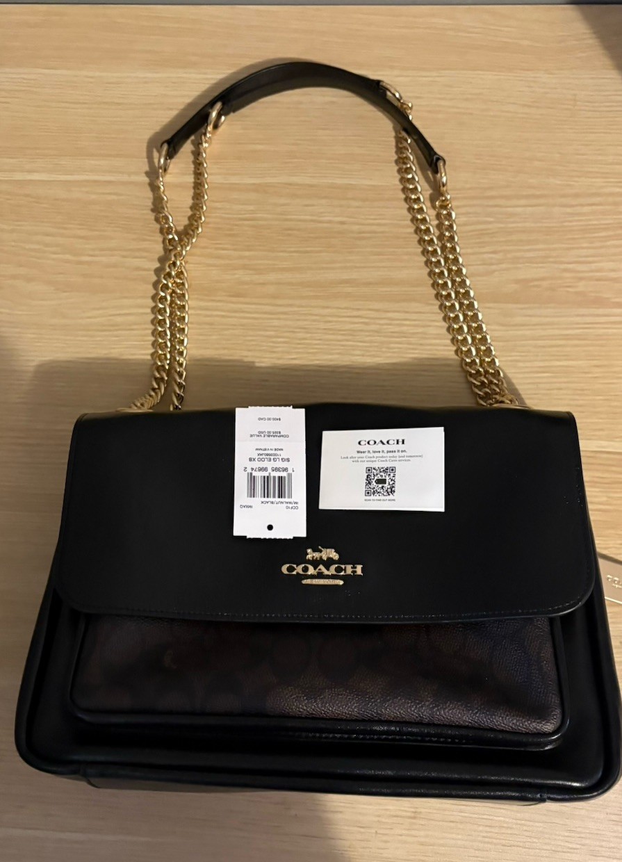 Coach Elodie Crossbody Bag In Signature Canvas CCF10 Walnut/Black