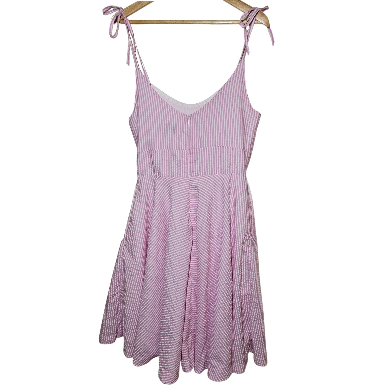 Retro 50s Style Rockabilly Pinup Sholder Tie Dress Boutique Stripe Handmade Nwt.