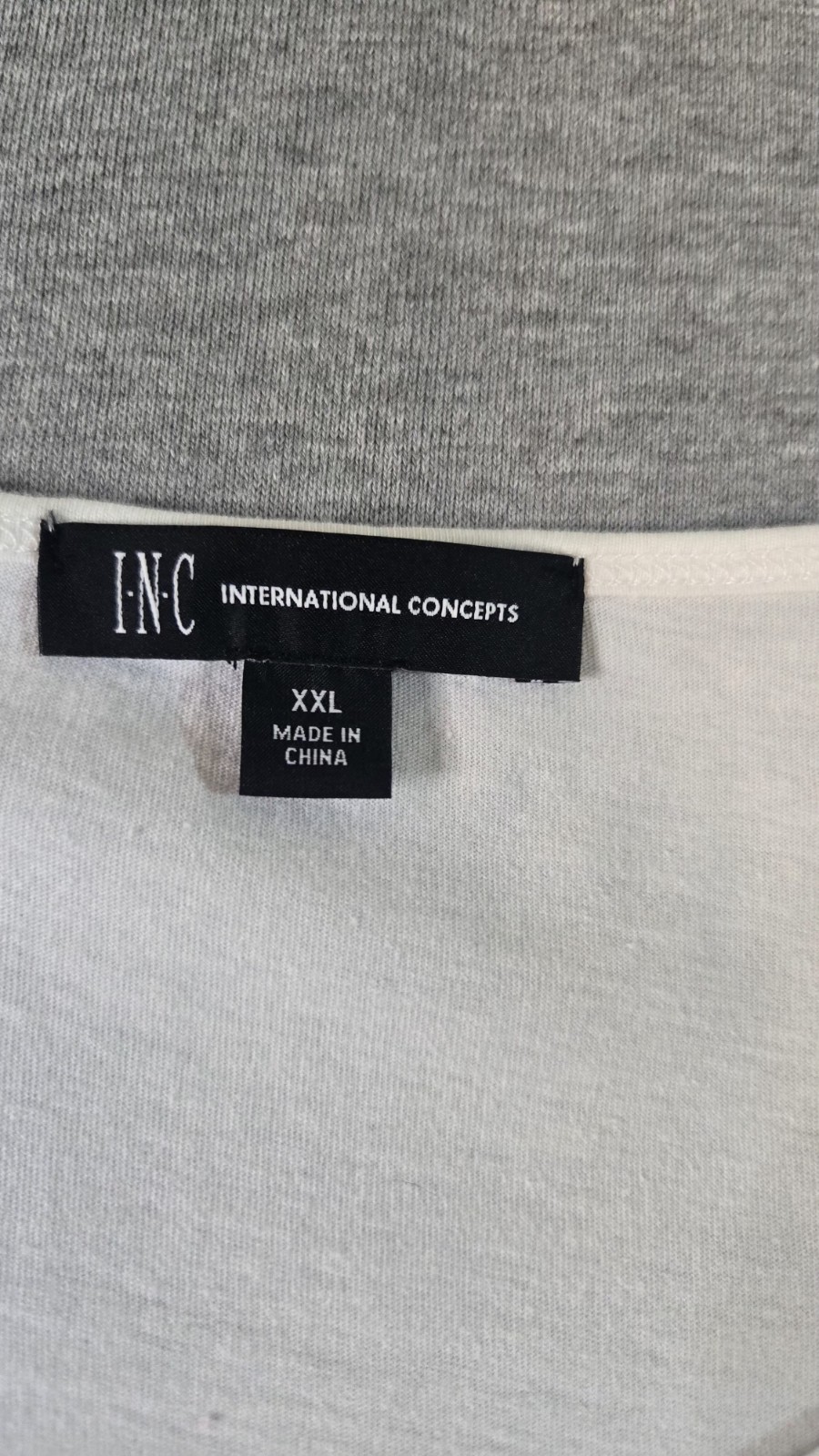 I.N.C International Concepts Women’s XXL White Scoop Neck Cotton Tee Zipper